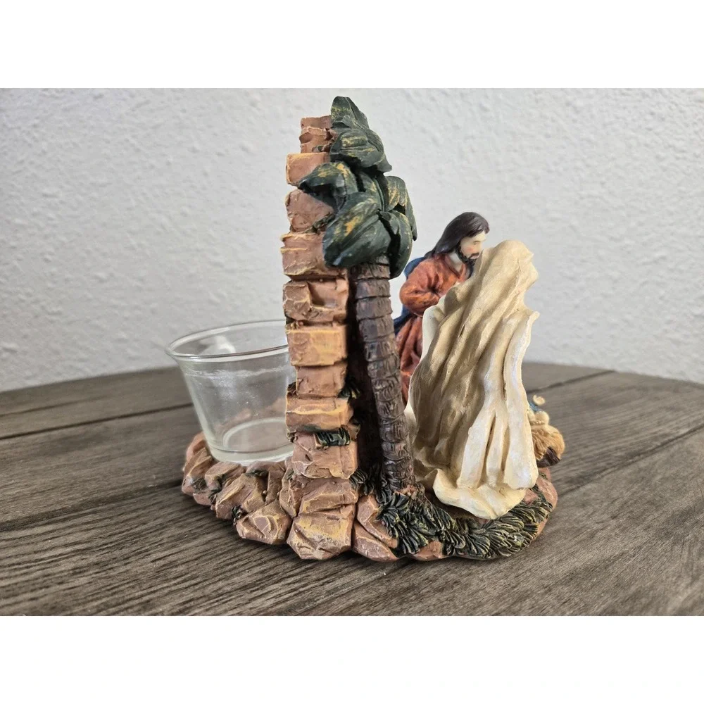 Nativity Holy Family Joseph Mary Baby Jesus Votive Candle Holder Christmas